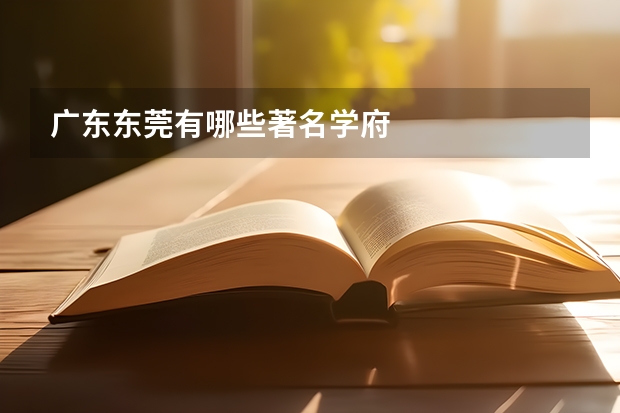 广东东莞有哪些著名学府