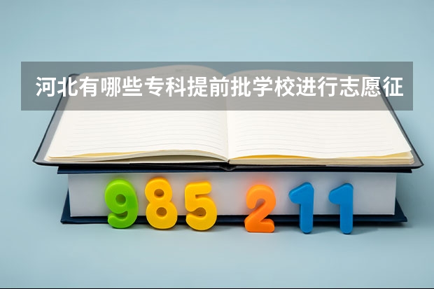 河北有哪些专科提前批学校进行志愿征集? 我说的是补录的昂~第一批我已经报了、没有过。别打广告昂！