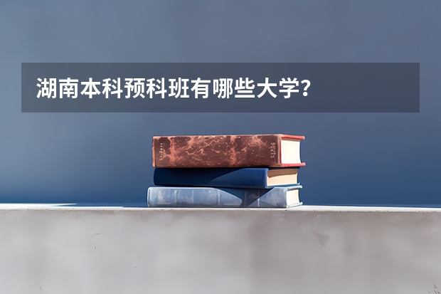 湖南本科预科班有哪些大学？