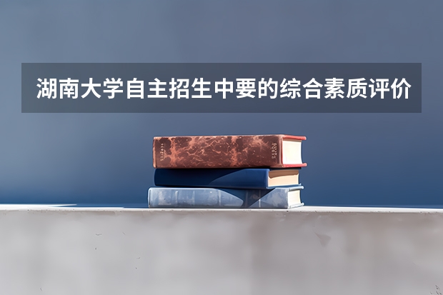 湖南大学自主招生中要的综合素质评价表是什么