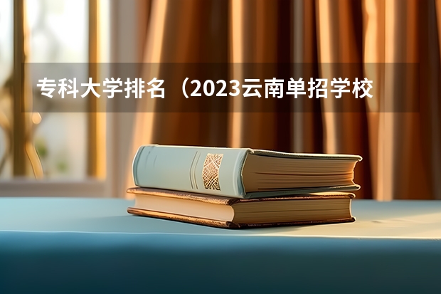 专科大学排名（2023云南单招学校排名）